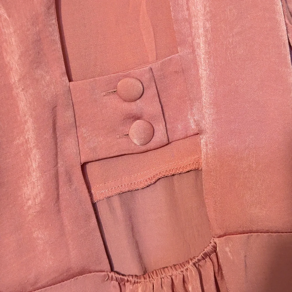 ZARA Silk Effect High Neck Cut Out Midi Dress Size‎ XS - Picture 4 of 7